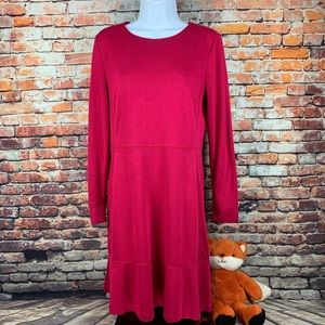 ⬇️$30 Ann Taylor LOFT long sleeve magenta dress 8